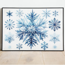 Sneeuwvlok Waterverf Collectie Poster