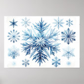 Sneeuwvlok Waterverf Collectie Poster (Voorkant)