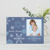 Sneeuwvlok Wensen Foto Kerstkaart (Staand voorkant)