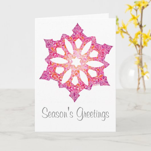 Sneeuwvlok Wenskaart Kaart (Gele Bloem)