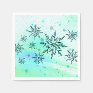 Sneeuwvlok werveling blauw groen blauwgroen schatt servet