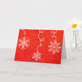 Sneeuwvlok Whimsical Rood Wit Retro Kerst Kaart