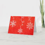 Sneeuwvlok Whimsical Rood Wit Retro Kerst Kaart (Voorkant)