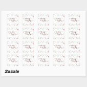 Sneeuwvlok Whimsy Merry & Bright, Bruine Typografi Vierkante Sticker (Vel)
