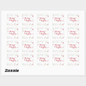 Sneeuwvlok Whimsy Merry & Bright Red Typografie Vierkante Sticker (Vel)