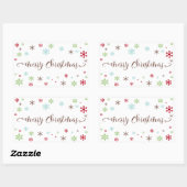 Sneeuwvlok Whimsy Merry Christmas Brown Typografie Rechthoekige Sticker (Vel)