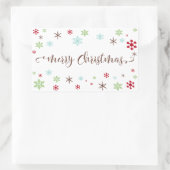Sneeuwvlok Whimsy Merry Christmas Brown Typografie Rechthoekige Sticker (Tas)