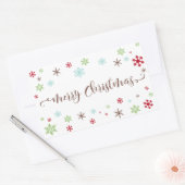 Sneeuwvlok Whimsy Merry Christmas Brown Typografie Rechthoekige Sticker (Envelop)