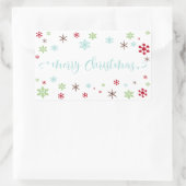 Sneeuwvlok Whimsy Vrolijk Kerstfeest, Robin's Egg Rechthoekige Sticker (Tas)