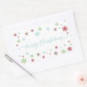 Sneeuwvlok Whimsy Vrolijk Kerstfeest, Robin's Egg Rechthoekige Sticker (Envelop)