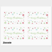 Sneeuwvlok Whimsy Vrolijke Kerstmis Groene Typogra Rechthoekige Sticker (Vel)