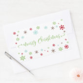 Sneeuwvlok Whimsy Vrolijke Kerstmis Groene Typogra Rechthoekige Sticker (Envelop)