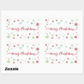 Sneeuwvlok Whimsy Vrolijke Kerstmis Rode Typografi Rechthoekige Sticker (Vel)
