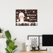 Sneeuwvlok Winter Baby Shower Bord Poster (Thuiskantoor)