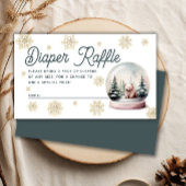 Sneeuwvlok Winter Baby shower Luier Raffle Informatiekaartje