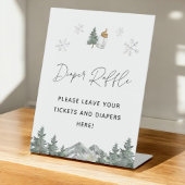 Sneeuwvlok Winter Baby shower Luier Raffle Teken Reclamebord Met Voetstuk