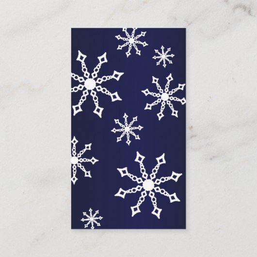 Sneeuwvlok Winter Baby shower Luier Raffle Ticket Informatiekaartje (Achterkant)