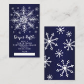Sneeuwvlok Winter Baby shower Luier Raffle Ticket Informatiekaartje (Voorkant / Achterkant)