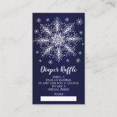 Sneeuwvlok Winter Baby shower Luier Raffle Ticket Informatiekaartje (Voorkant)