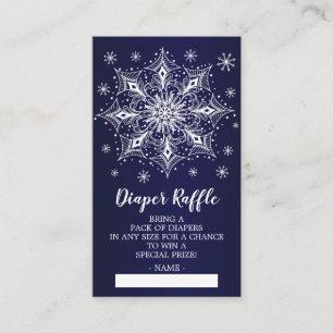 Sneeuwvlok Winter Baby shower Luier Raffle Ticket Informatiekaartje