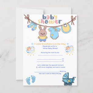 Sneeuwvlok Winter Baby Shower Uitnodiging