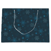 Sneeuwvlok winter blauw naadloos patroon groot cadeauzakje (Voorkant)