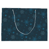 Sneeuwvlok winter blauw naadloos patroon groot cadeauzakje (Achterkant)