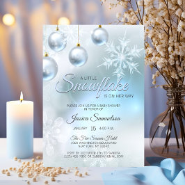 Sneeuwvlok Winter Blauw Wonderland Baby shower Kaart