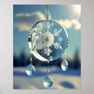 Sneeuwvlok Winter Bruiloft Ornament Poster
