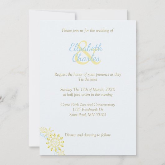 Sneeuwvlok Winter geïnspireerd ontwerp voor trouwd (Achterkant)
