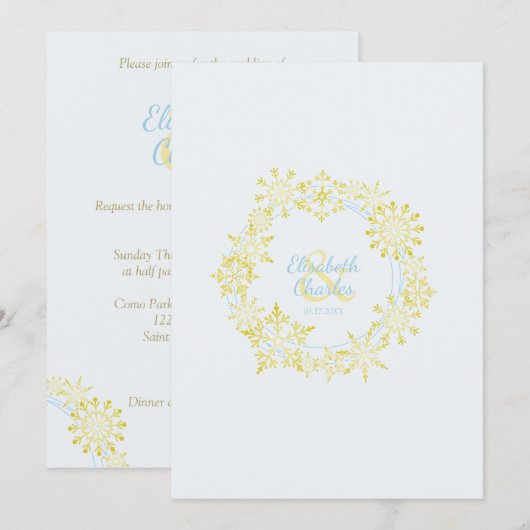 Sneeuwvlok Winter geïnspireerd ontwerp voor trouwd (Voorkant / Achterkant)