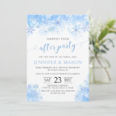 Sneeuwvlok winter gelukkig ooit na bruiloft kaart (Staand voorkant)