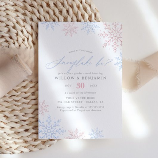 Sneeuwvlok Winter Geslacht Onthullen Partij Kaart