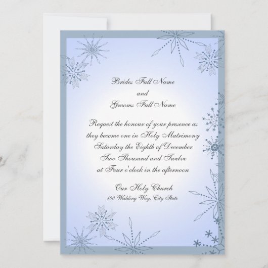 Sneeuwvlok Winter Ice Blue Kaart (Voorkant)