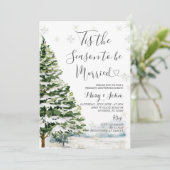 Sneeuwvlok Winter Kerstboom Bruiloft Kaart (Staand voorkant)