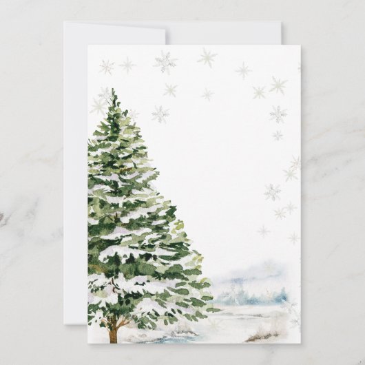 Sneeuwvlok Winter Kerstboom Bruiloft Kaart (Achterkant)