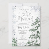 Sneeuwvlok Winter Kerstboom Bruiloft Kaart (Voorkant)