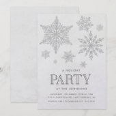 Sneeuwvlok Winter Kerstfeest Uitnodiging (Voorkant / Achterkant)