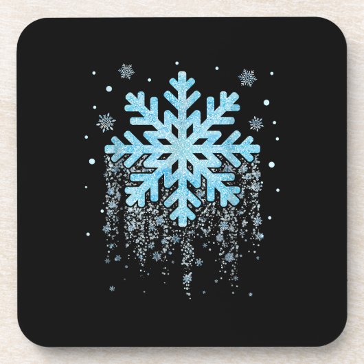 Sneeuwvlok Winter Kerstmis Matching Mannen vrouwen Bier Onderzetter (Voorkant)