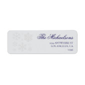 Sneeuwvlok Winter Kerstpatroon Etiket (Voorkant)