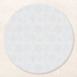 Sneeuwvlok Winter Kerstpatroon Ronde Kartonnen Onderzetter