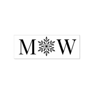 Sneeuwvlok Winter Koppel Bruiloft 2 Initiele Monog Zelfinktende Stempel