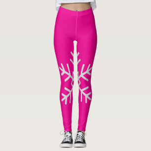 Sneeuwvlok Winter Leggings Roze Workout Broek