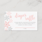 Sneeuwvlok Winter Meisje Baby Shower Luier Raffle Informatiekaartje (Voorkant)