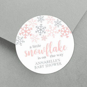 Sneeuwvlok Winter Meisje Baby Shower Ronde Sticker