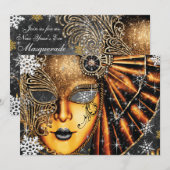 Sneeuwvlok Winter Nieuwjaar Masquerade Party Kaart (Voorkant / Achterkant)