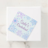 Sneeuwvlok Winter One-derland Eerste Verjaardag Bedankjes Labels (In situ)