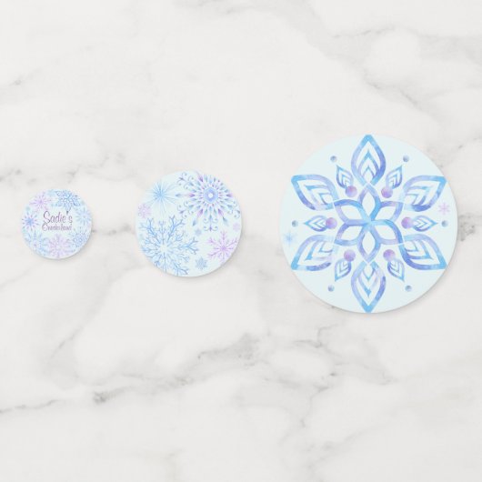 Sneeuwvlok Winter One-derland Eerste Verjaardag Confetti (Achterkanten)