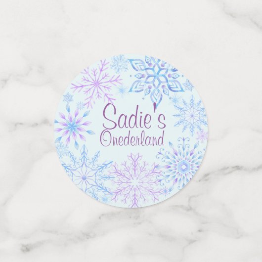 Sneeuwvlok Winter One-derland Eerste Verjaardag Confetti (Kleine voorkant)