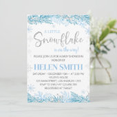 Sneeuwvlok Winter Onederland Baby shower Invitatio Kaart (Staand voorkant)